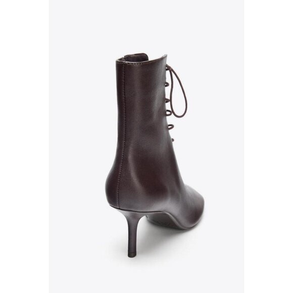 ZARA LEATHER KITTEN ANKLE BOOTS - Picture 6 of 7